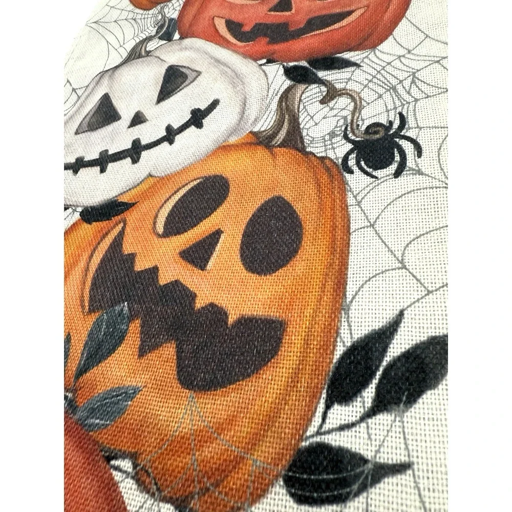 Halloween  Table Runner Featuring Pumpkins and Spiders 106
